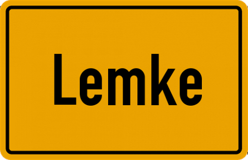 Ortsschild Lemke, Dinkel