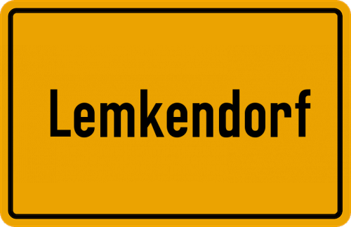 Ortsschild Lemkendorf, Fehmarn
