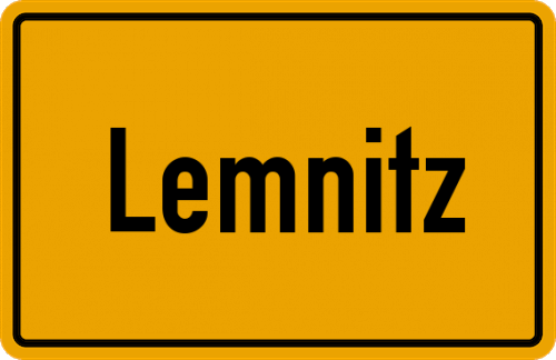 Ortsschild Lemnitz