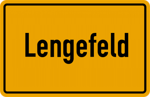 Ortsschild Lengefeld, Erzgebirge