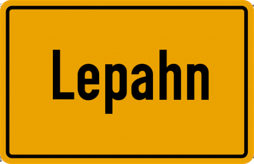Ortsschild Lepahn, Holstein