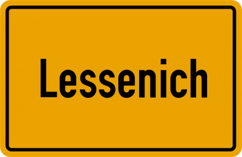 Ortsschild Lessenich, Kreis Euskirchen