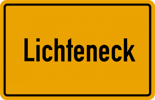 Ortsschild Lichteneck, Kreis Kötzting