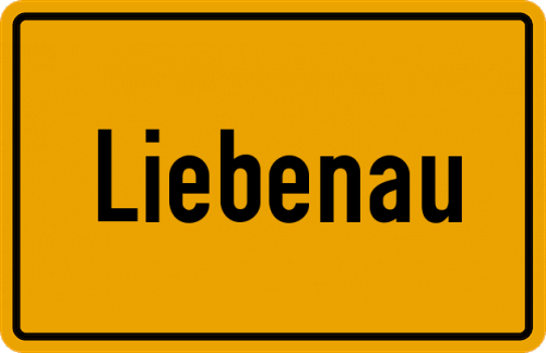 Ortsschild Liebenau