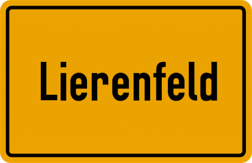 Ortsschild Lierenfeld