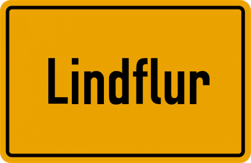 Ortsschild Lindflur, Unterfranken