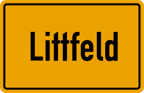 Ortsschild Littfeld, Westfalen