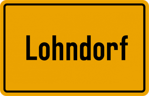 Ortsschild Lohndorf, Kreis Bamberg