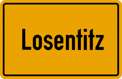 Ortsschild Losentitz