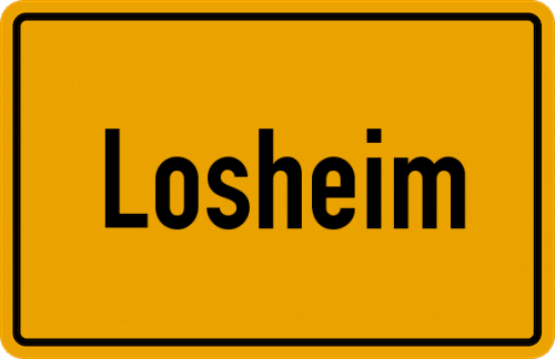 Ortsschild Losheim, Eifel