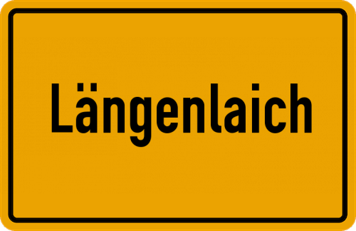 Ortsschild Längenlaich, Kreis Weilheim, Oberbayern