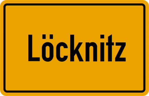 Ortsschild Löcknitz, Vorpommern