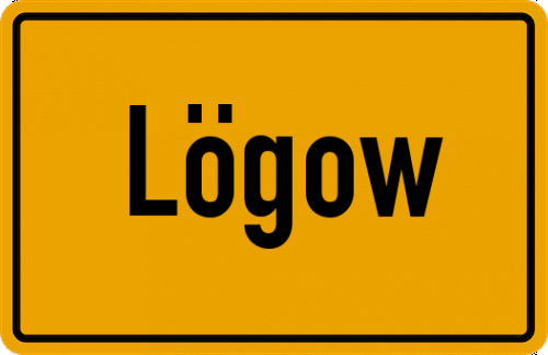 Ortsschild Lögow