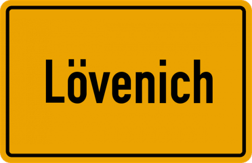 Ortsschild Lövenich, Kreis Euskirchen