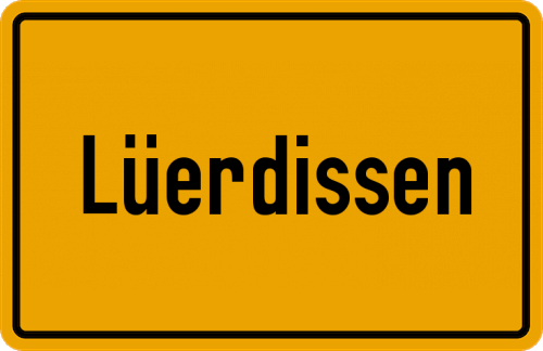 Ortsschild Lüerdissen, Kreis Lemgo