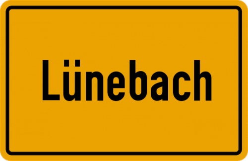 Ortsschild Lünebach