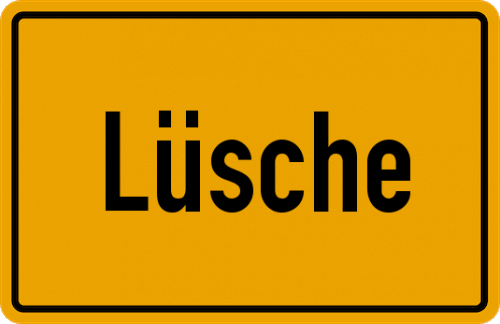 Ortsschild Lüsche, Kreis Vechta