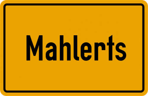 Ortsschild Mahlerts, Kreis Hünfeld