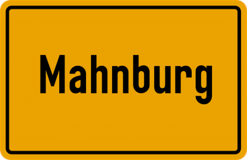 Ortsschild Mahnburg