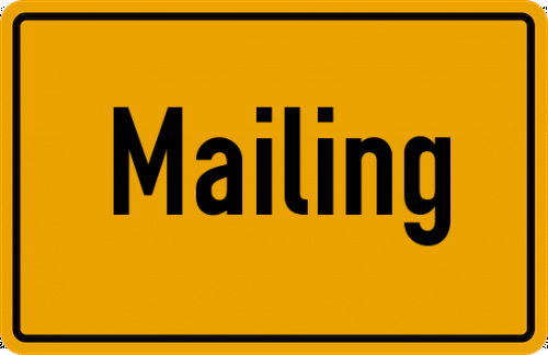 Ortsschild Mailing, Kreis Ingolstadt, Donau