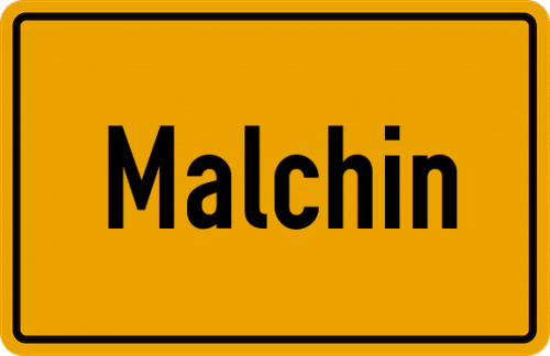 Ortsschild Malchin