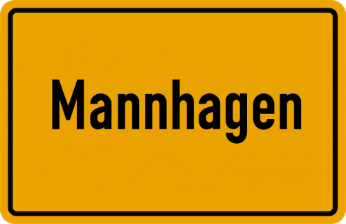 Ortsschild Mannhagen