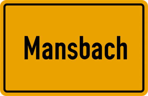 Ortsschild Mansbach, Kreis Hünfeld