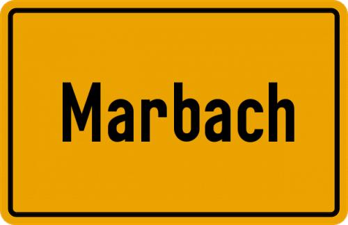 Ortsschild Marbach, Kreis Marburg an der Lahn