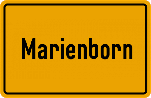 Ortsschild Marienborn, Kreis Mainz