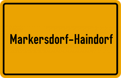 Ortsschild Markersdorf-Haindorf