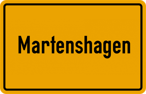 Ortsschild Martenshagen