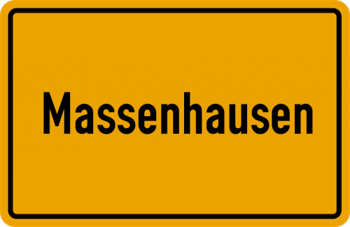 Ortsschild Massenhausen, Waldeck