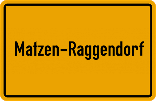 Ortsschild Matzen-Raggendorf