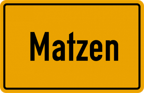Ortsschild Matzen, Kreis Bitburg