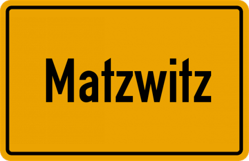 Ortsschild Matzwitz