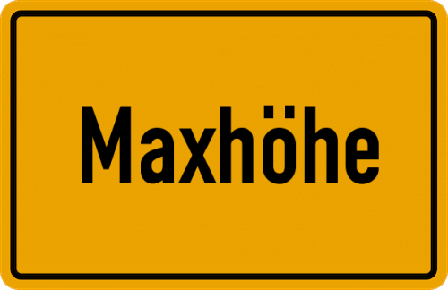 Ortsschild Maxhöhe