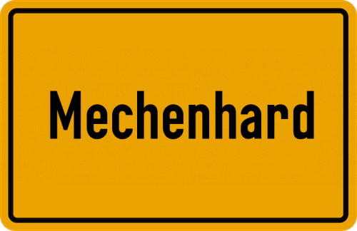 Ortsschild Mechenhard