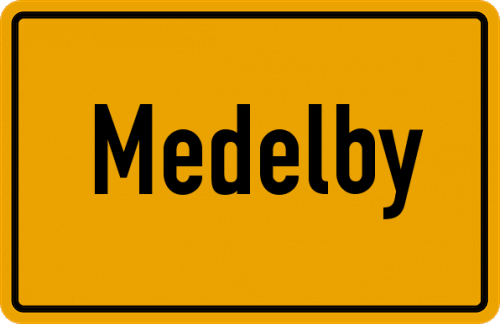 Ortsschild Medelby