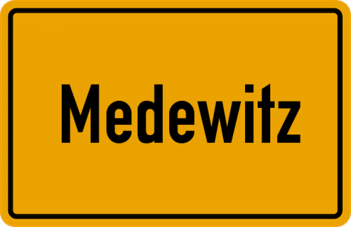 Ortsschild Medewitz