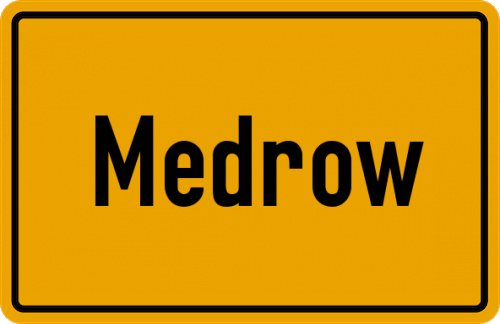 Ortsschild Medrow