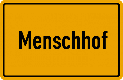 Ortsschild Menschhof