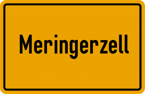 Ortsschild Meringerzell, Schwaben
