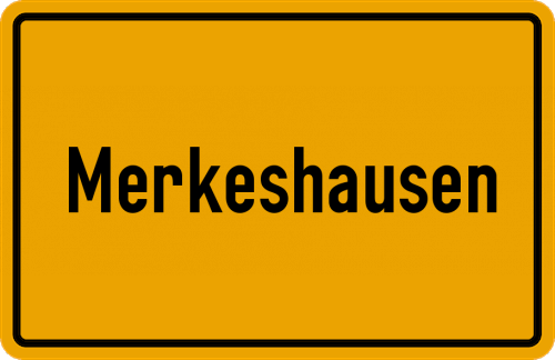 Ortsschild Merkeshausen
