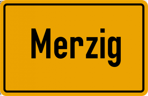 Ortsschild Merzig (Saar)