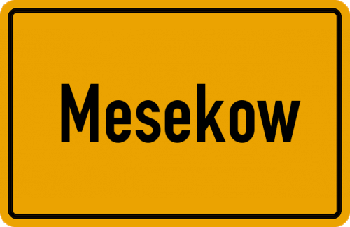 Ortsschild Mesekow