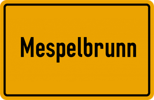 Ortsschild Mespelbrunn