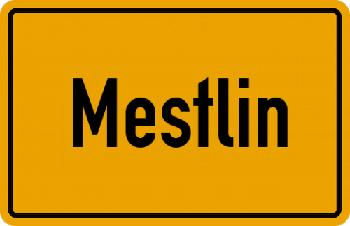 Ortsschild Mestlin