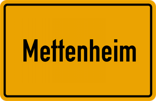 Ortsschild Mettenheim, Rheinhessen