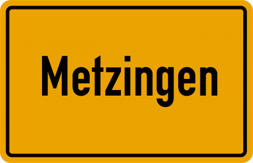 Ortsschild Metzingen, Niedersachsen