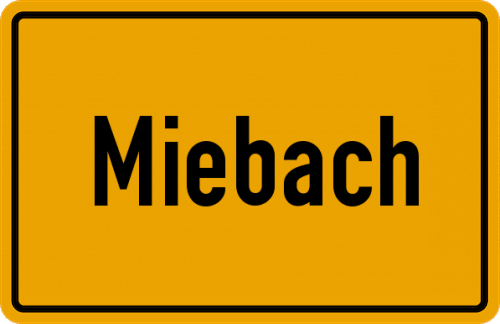 Ortsschild Miebach